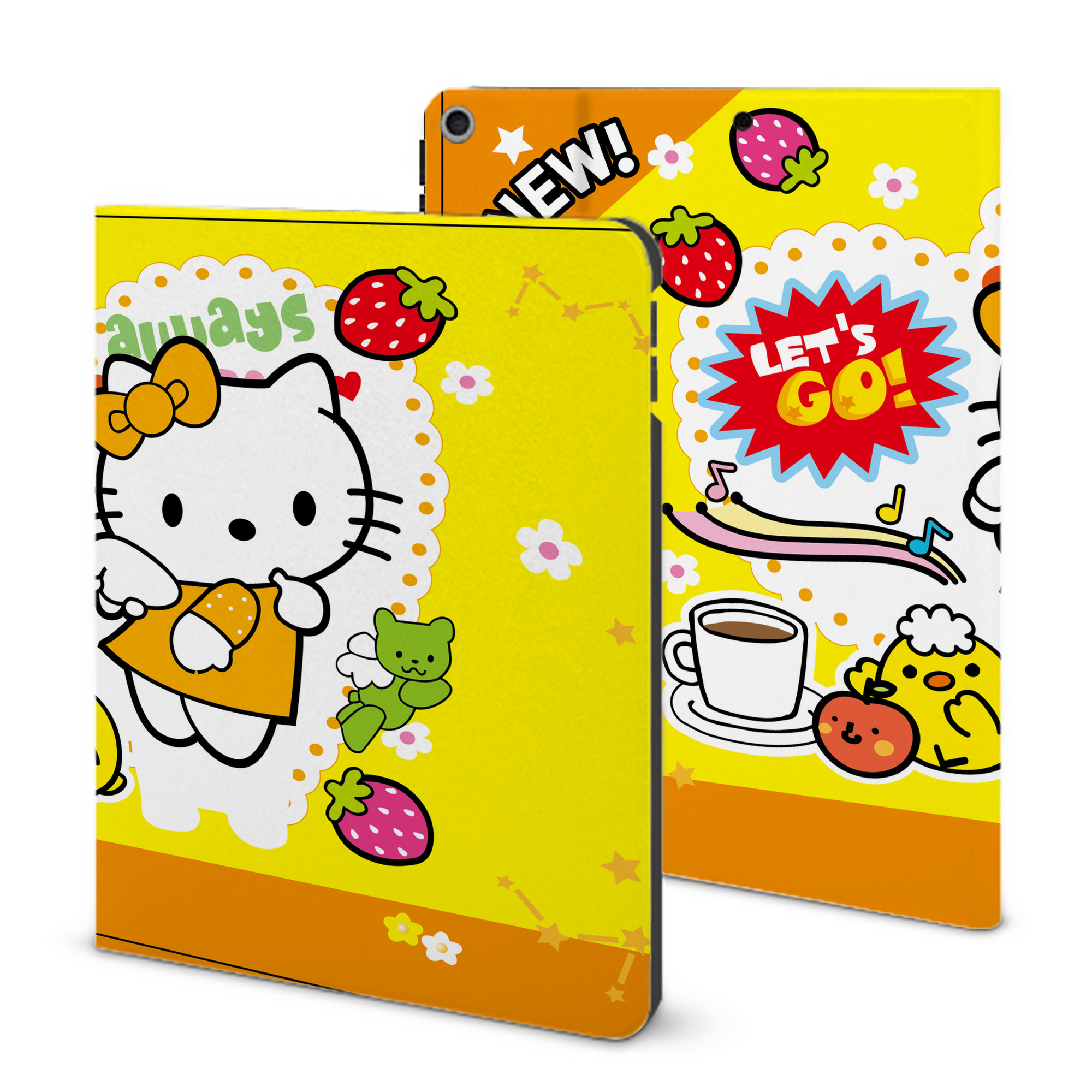 （画像用） Hello Kitty ハローキティ IPad ケース ブック型 PUレザー TPU 耐衝撃 軽量 薄型 ペン収納なし 全面保護 IPad 各モデル対応